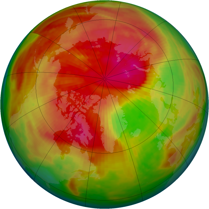 Arctic ozone map for 15 March 1984